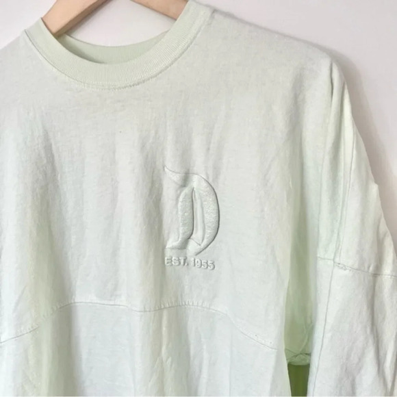 Disneyland Spirit Jersey Sparkle Puff Logo Spell Out Mint Green - Picture 3 of 6